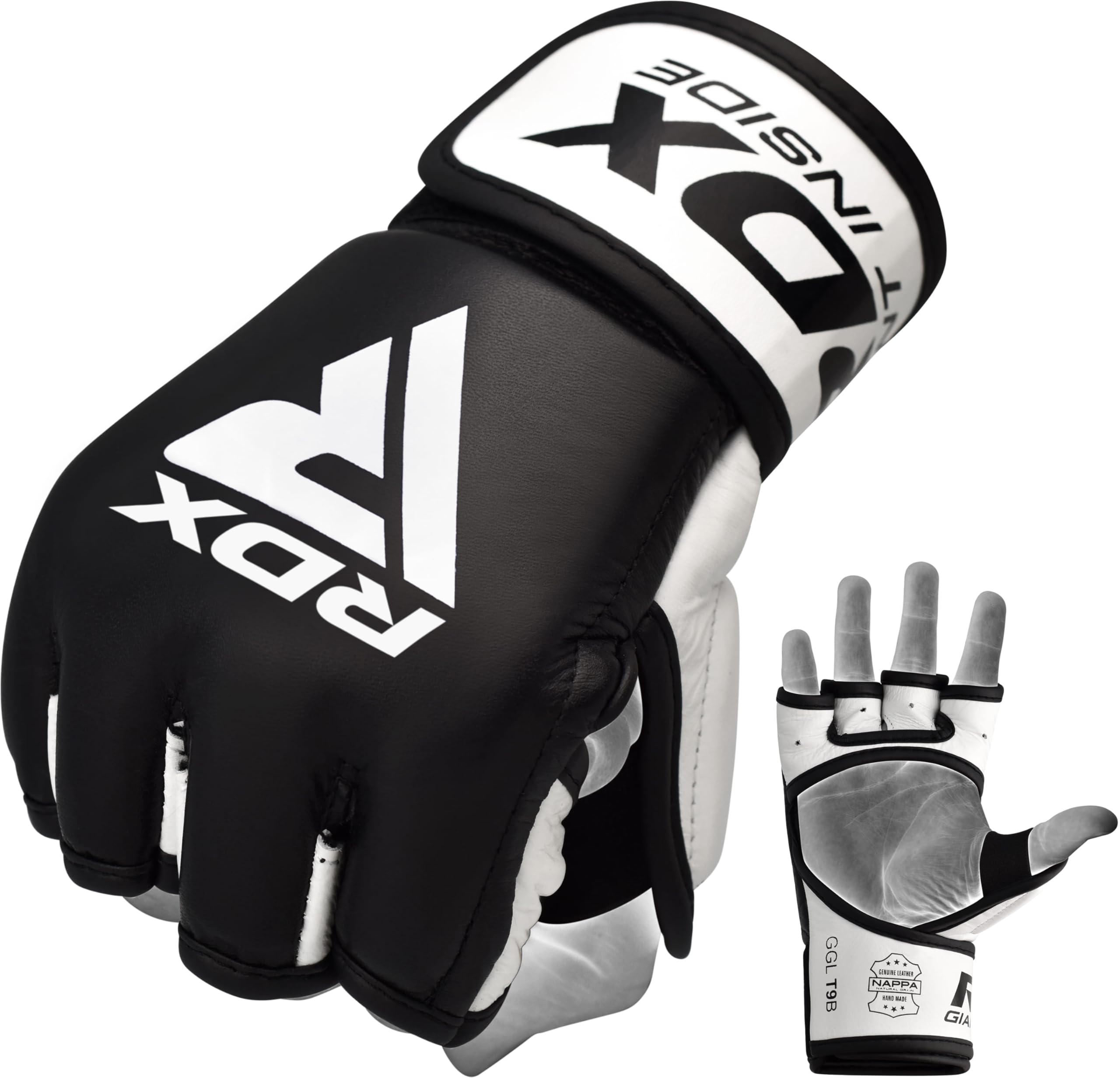 RDX MMA Handschuhe Profi Training, Rindsleder Grappling Kampfsport Sparring  Schwarz Gepolstert Gloves, Kickboxen Muay Thai Boxing Boxsack Pratzen  Punchinghandschuhe, Offen Palmen, Mnner Herren : Amazon.de: Sport &  Freizeit