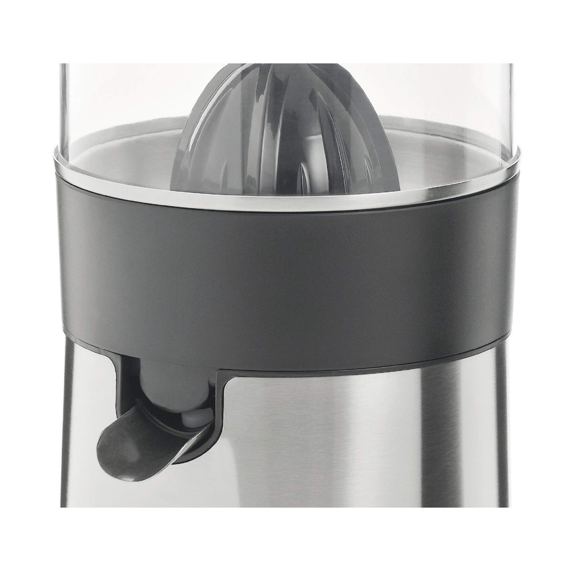 WMF Stelio Presse-agrumes électrique, 85 W, Service direct dans le verre, Jus orange, Citron, Pamplemousse, Orange pressée, Compatible lave-vaisselle, Finition inox 0416030012