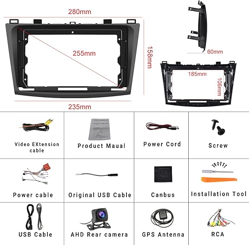 Miniatura 7 de Android 13 Estéreo de coche para Mazda 3 2009-2013, 9 pulgadas, pantalla táctil, radio de coche, unidad principal Android con enlace de espejo, GPS,