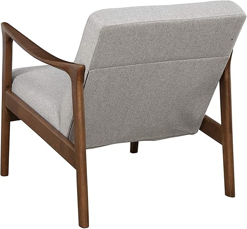 Miniatura 5 de Alpine Furniture Zephyr Silla de salón retro de mediados de siglo con brazo de madera tapizado con respaldo tapizado, 33 pulgadas de ancho x 27.5