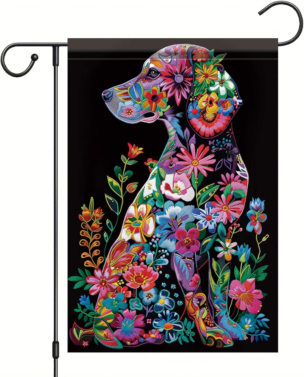 Welcome Spring Summer Golden Garden Flag 12x18 Double Sided Retriever Colorful Dog Garden Flag Floral Flower Garden Yard House Flags Outside Outdoor Summer Porch Lawn Decoration