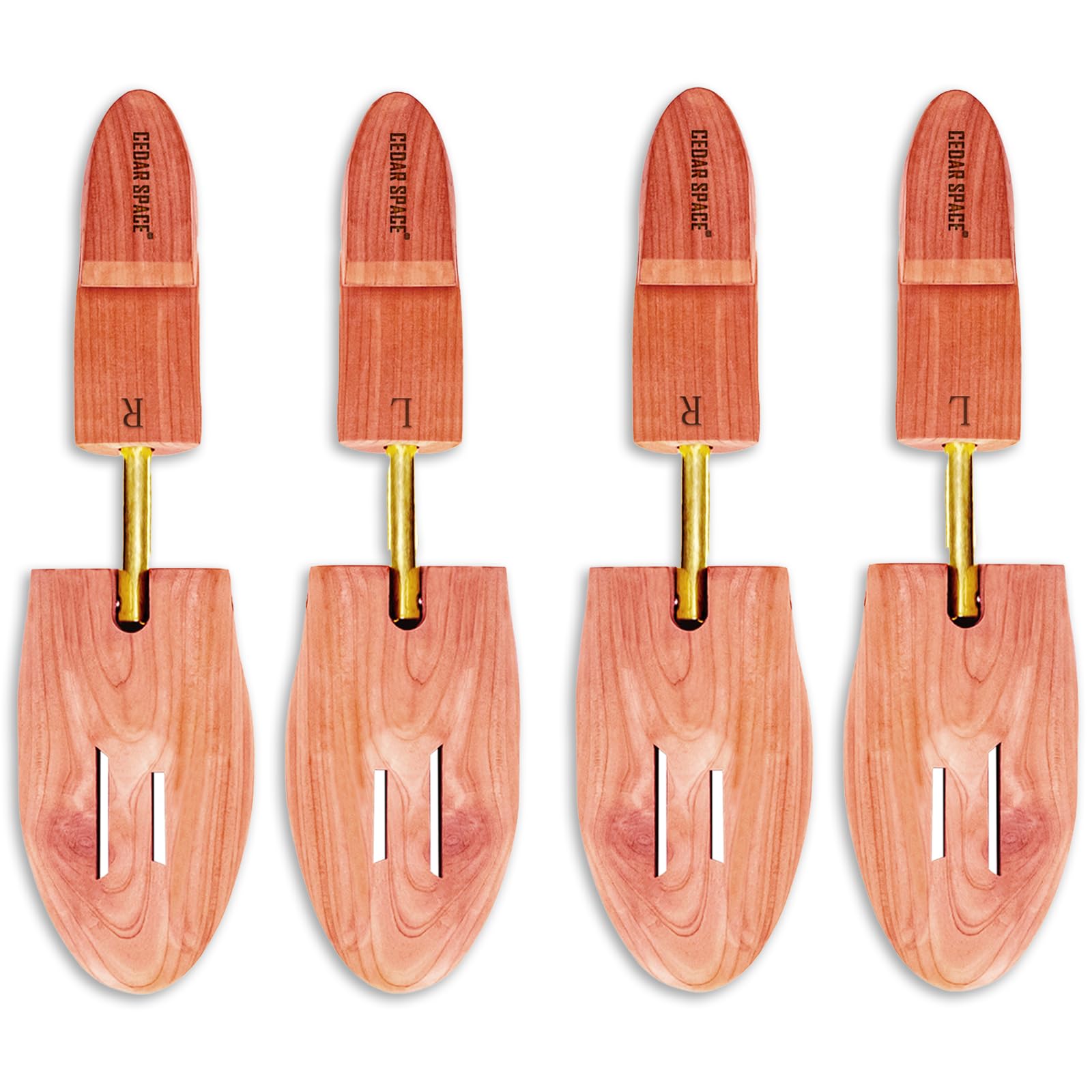 Cedar SpaceWooden Shoe Stretcher Tree, 6.5-14 Sizes Cedar Wood Shoe Trees,2/4PC Shoe Stretcher for Men, Sneakers,Boots