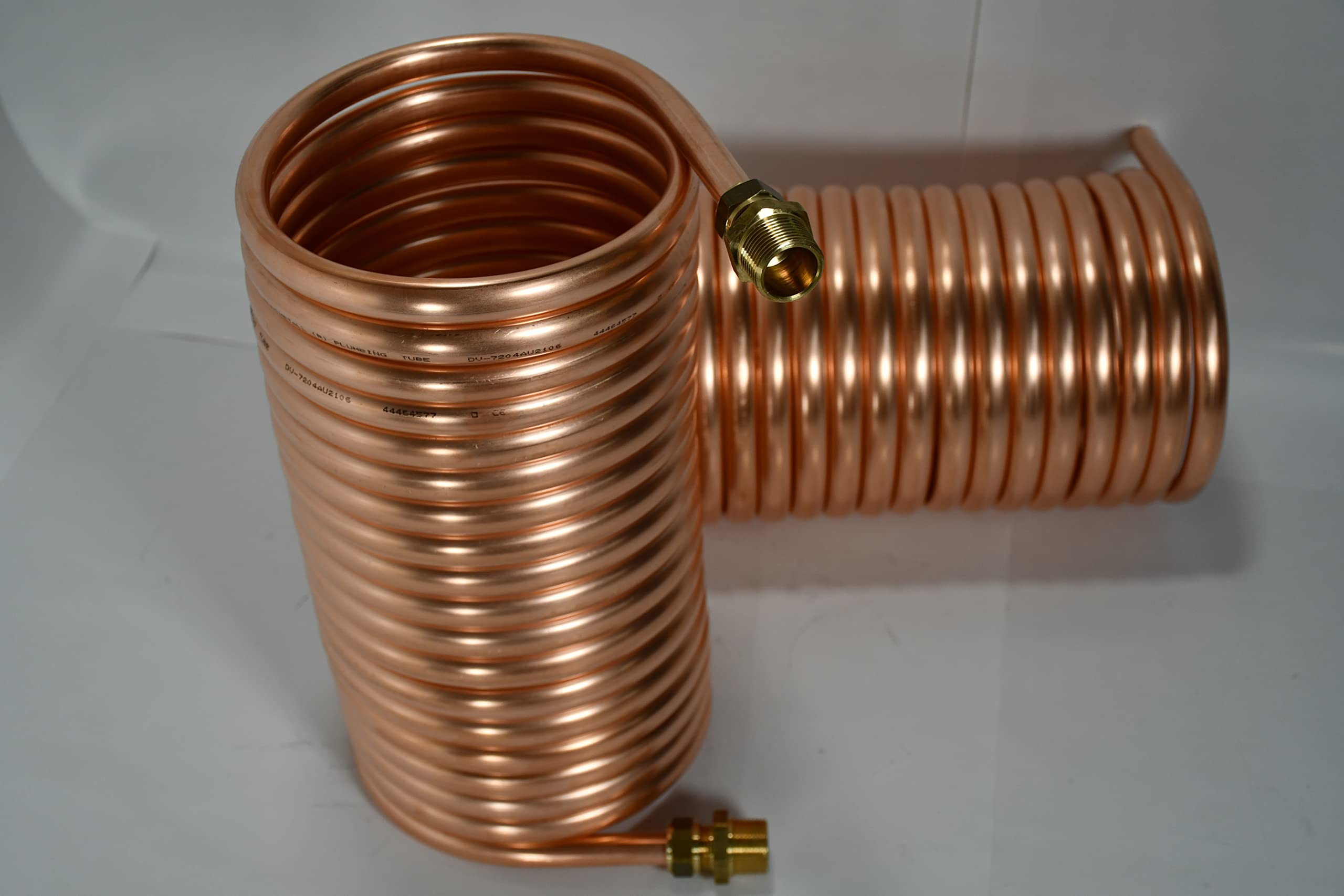 Spirale aus 10m Kupferrohr 15x1mm für OFENROHR 150mm mit InnenDurchmesser von ca.154mm & Anschl. 1/2" Zoll