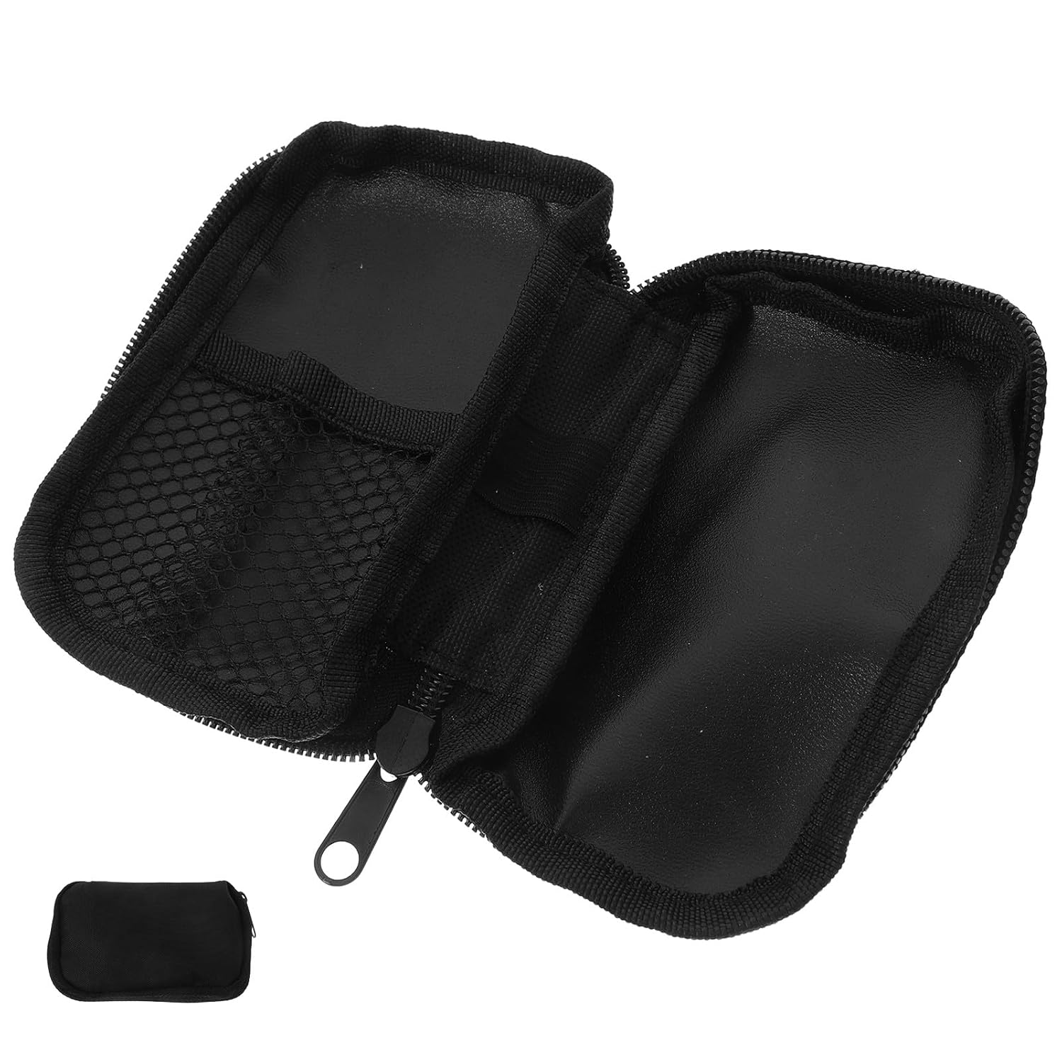Diabetic Supplies Organizer Bag with Zipper Portable Blood Meter Storage Case 17pcs Black Medical Diabetes Travel Kit for