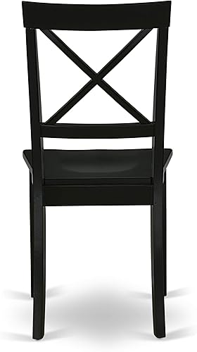 Miniatura 9 de East West Furniture DUBO7-BLK-W - Juego de comedor de 7 piezas que consta de una mesa de comedor rectangular y 6 sillas de cocina, 36 x 60 pulgadas,