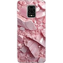 Xiaomi Redmi Note 9 Pro Max ile Uyumlu Silikon K l f, Pembe Elmas Temal  Desenli, Darbe Emici