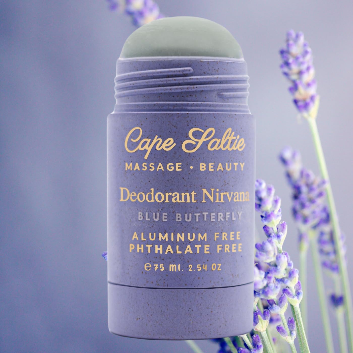 Cape Saltie · Massage Beauty Aluminum-Free, Natural Deodorant Nirvana in "Blue Butterfly" — Lavender Essential Oil Scent (2.54 oz) | Deodorant for Women | Solid Skincare Stick | Gifts for Women - Image 3