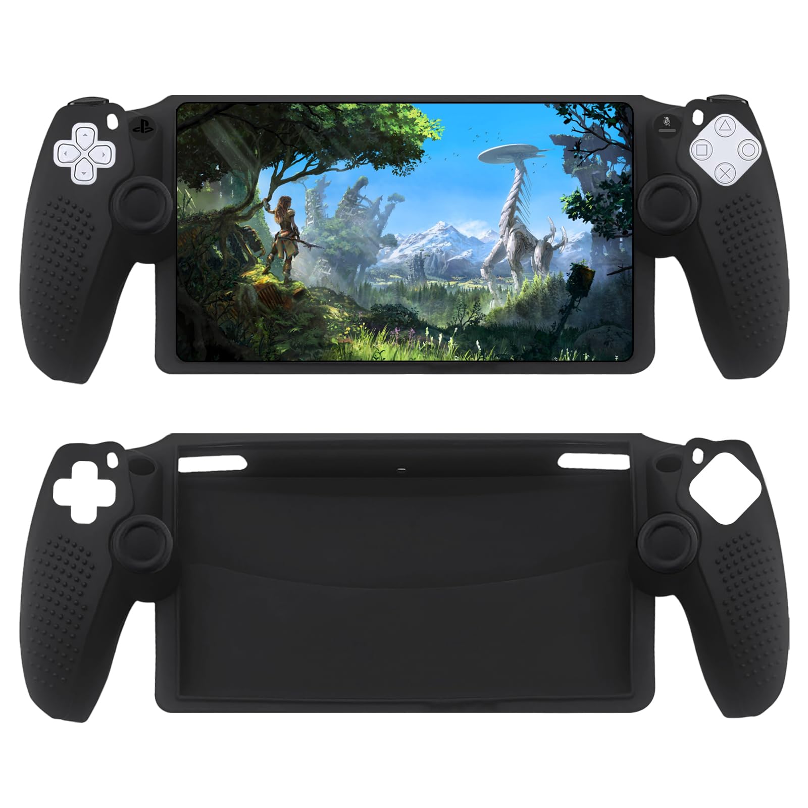 Anti-Slip Silicone Case Cover Skin for PlayStation Portal Remote Player, Soft Case Protector for PS Portal - Black