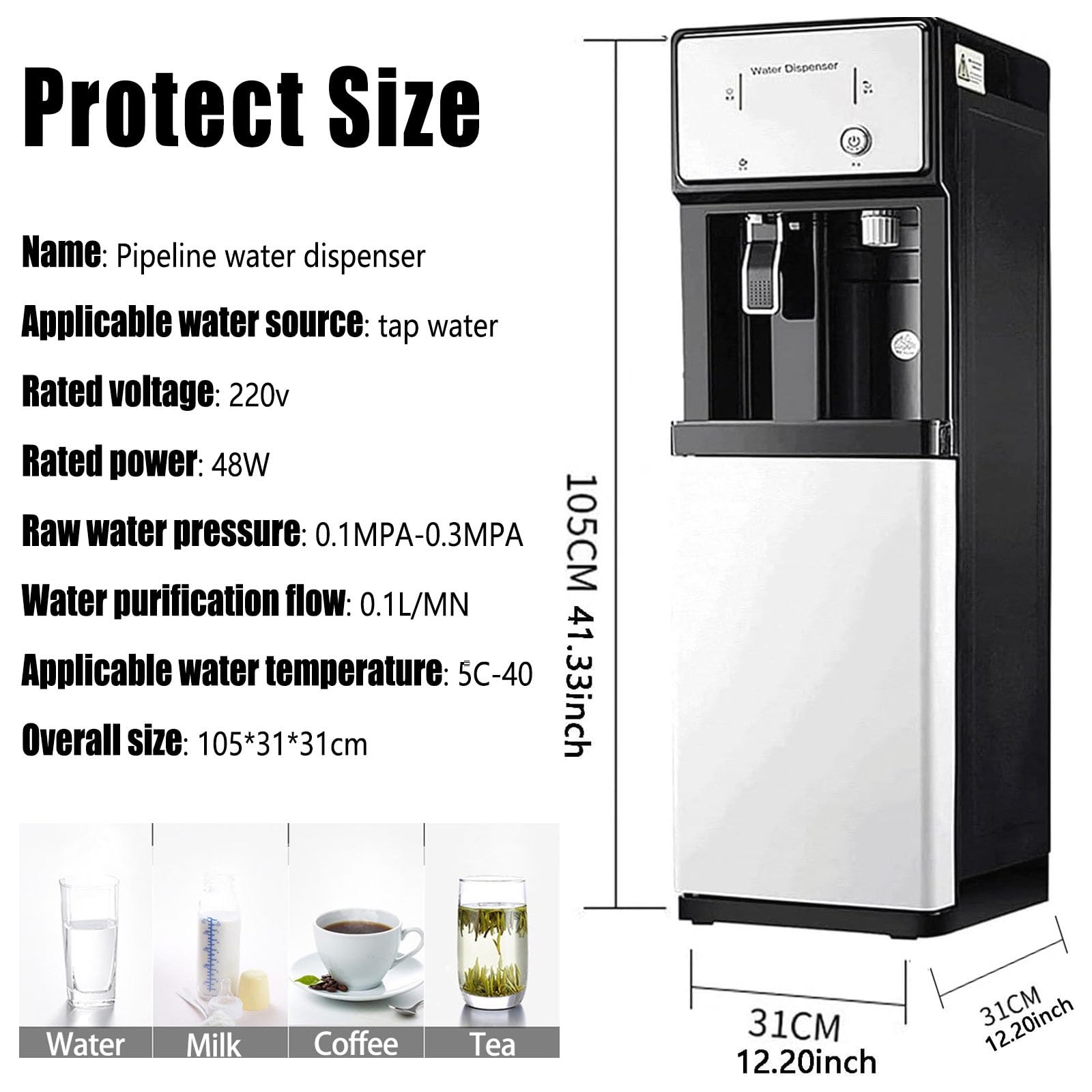 WasserküHler, Wasserspender Mit Bodenbeladung, 3-Stufige Temperaturregelung, Wasserspenders Mit Festwasseranschluss, FüR BüRo Und Zuhause
