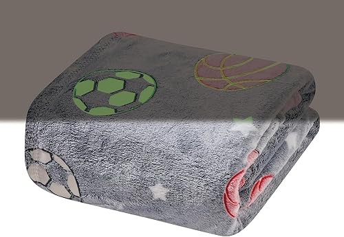 Miniatura 9 de FAITH HOPE LOVE HOME DÉCOR Manta cósmica de ultra felpa que brilla en la oscuridad 50 x 60 pulgadas  Blue Dino Pals