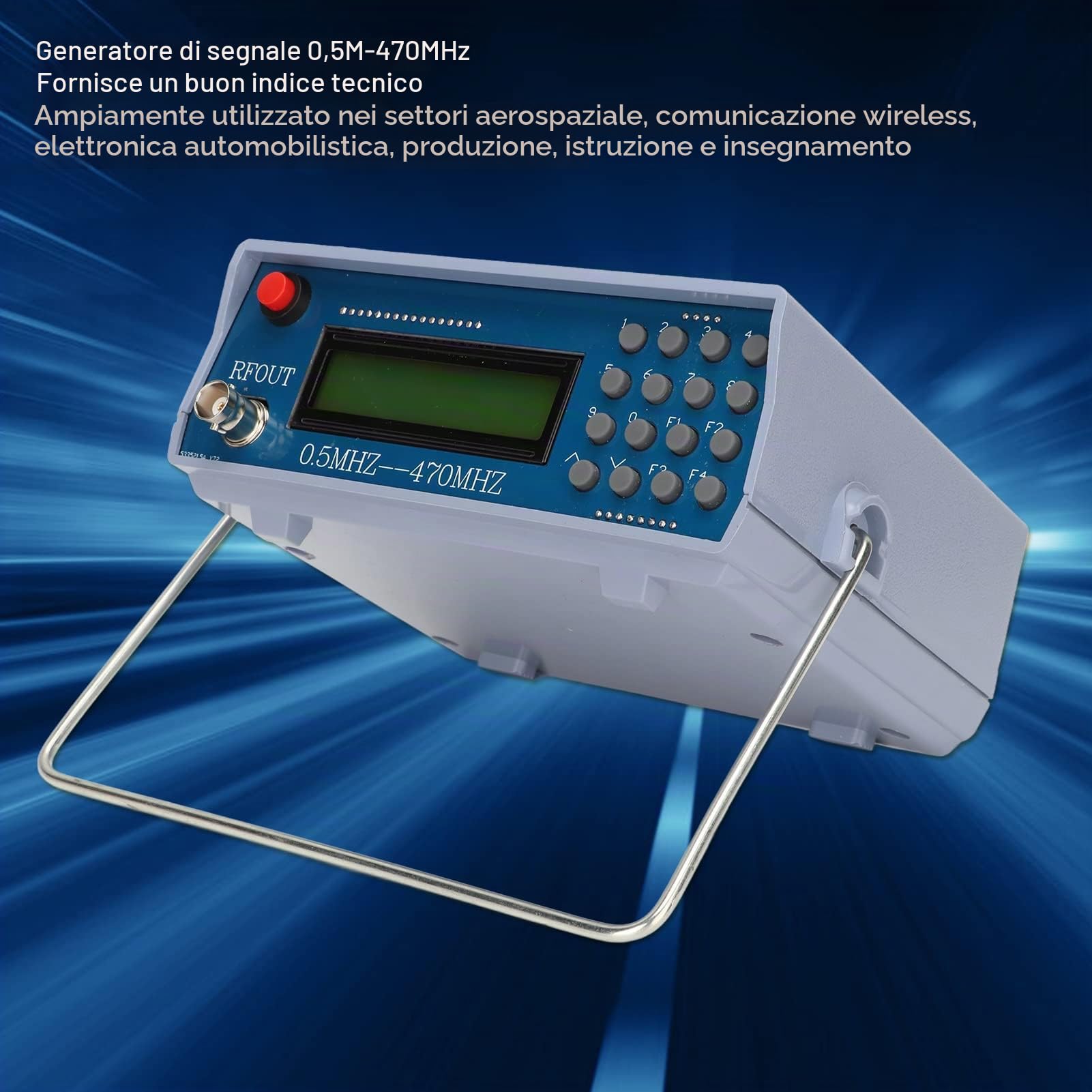 Generatore di Segnale da 0,5 MHz a 470 MHz, Contatore Generatore di Segnale Interfono Radio FM, Tester Misuratore di Frequenza da -70 a 132 DB per Aviazione/comunicazione