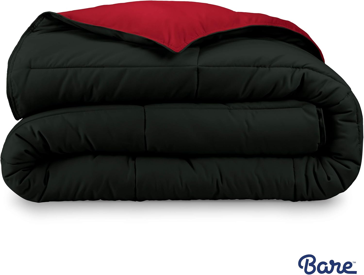 Bare Home Full Comforter - Reversible Colors - Goose Down Alternative - Ultra-Soft - Premium 1800 Series - All Season Warmth - Bedding Comforter (Full, Black/Red) : Home & Kitchen