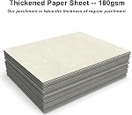 Acidea 100 Sheets Printed Parchment Paper, 180GSM Thickened Blank Certificate Printing Paper, 8.5 x 11 Inch Standard Letter, Ivory Antique Textured Parchment Papers for Writing Resume, Diploma