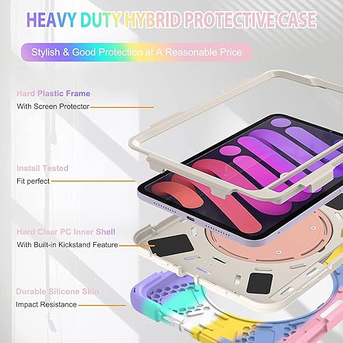 Vista 179 de Funda para iPad (A16) de 11 pulgadas 2025, Aslo para iPad 10 de 10.9 pulgadas 2022, funda resistente a prueba de golpes, soporte giratorio, soporte