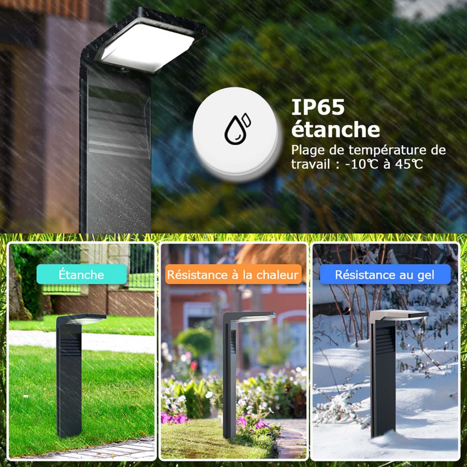 OUSFOT Lampe Solaire Exterieur [4 pcs] 32 LED Spot Solaire Extérieur Etanche IP65, Projecteur Solaire avec 2 modes de température de couleur pour Jardin, Cour, Allée Chemin