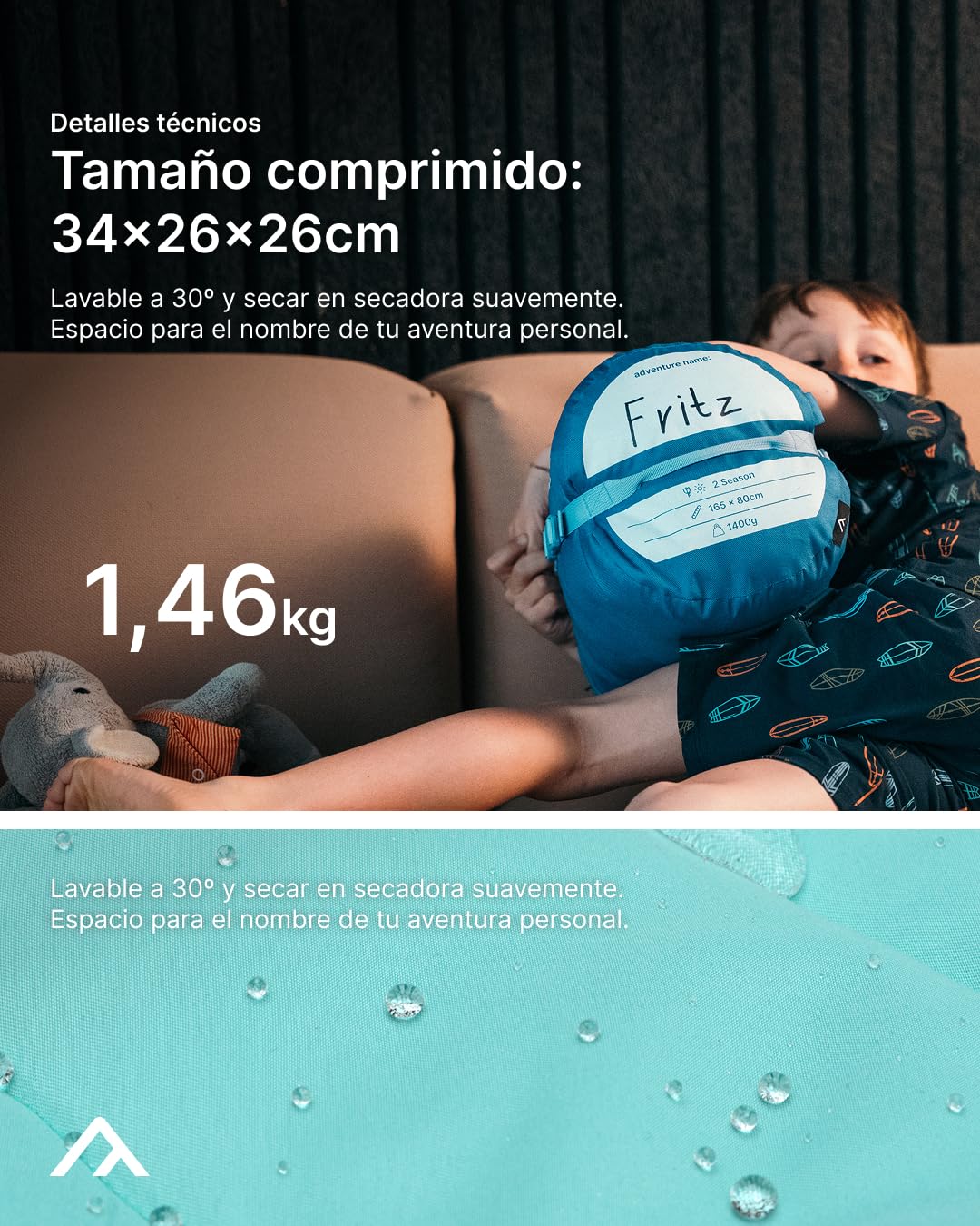 qeedo Buddy Junior Saco de Dormir niños, Comfort Control, Best Shape & Soft Touch