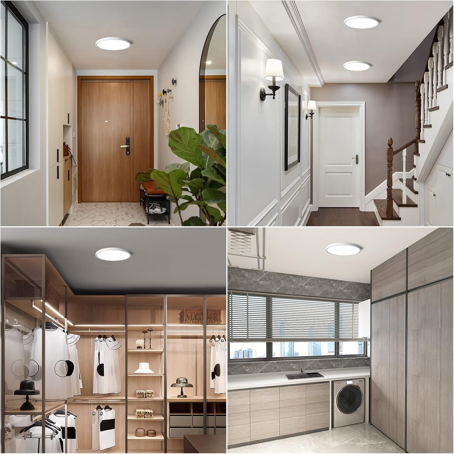 TALOYA 15W Flush Mount Ceiling Light,6.7'', Day Light 5000K,Low Profile LED Ceiling Light Fixture for Hallway, Closets, Stairwells, Kitchen Living Room,Non-DIMMABLE