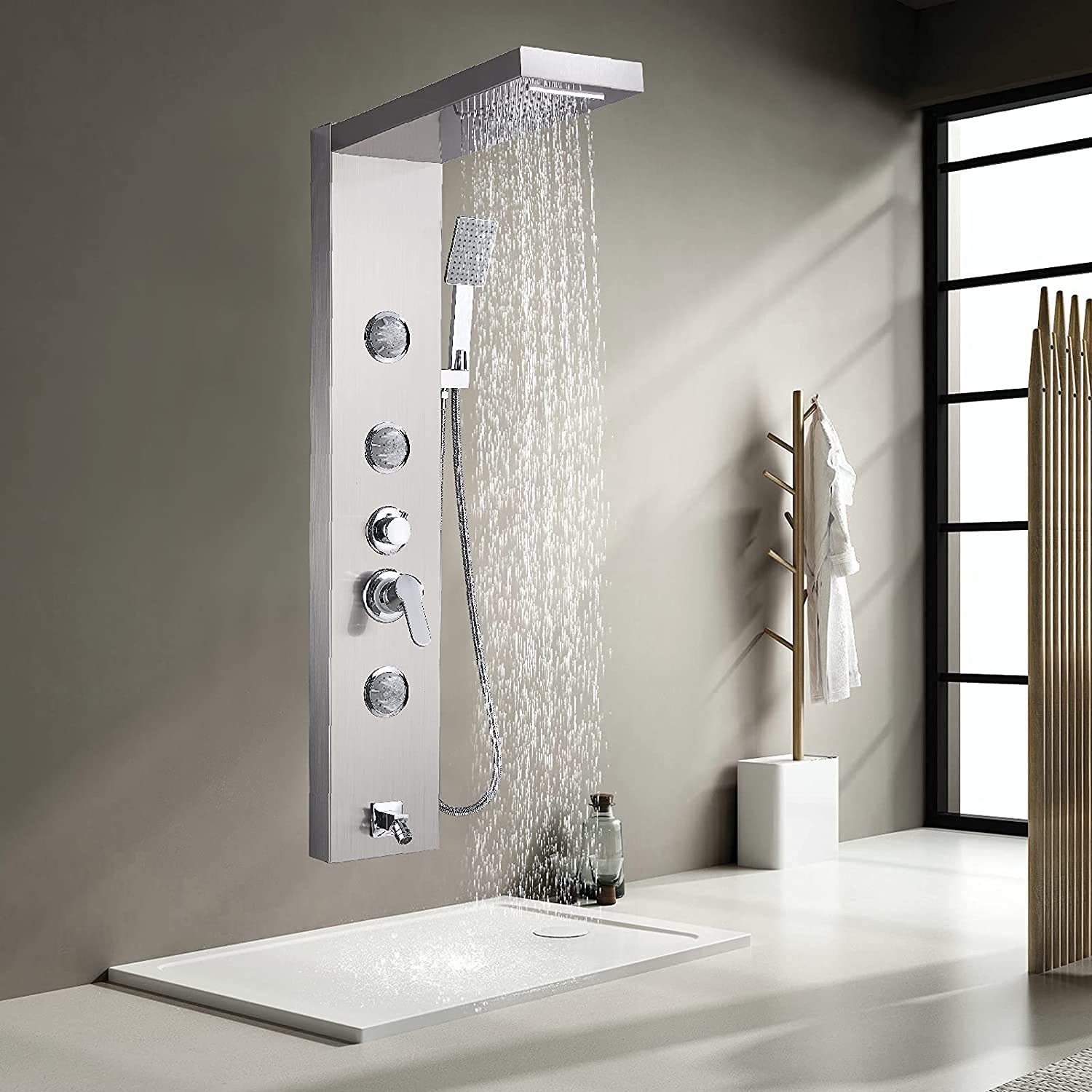 Buy Votamuta Brushed Nickel Shower Panel Tower System Wall ed 3 Rotate