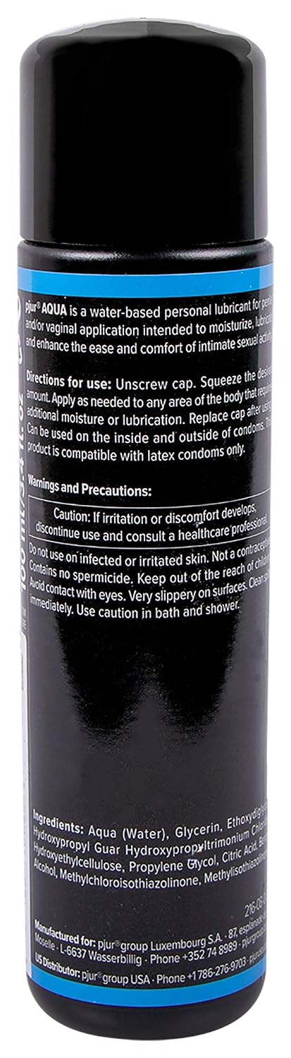 Pjur Aqua Premium Water-Based Personal Lubricant 3.4 Fluid Ounce / 100 Milliliter