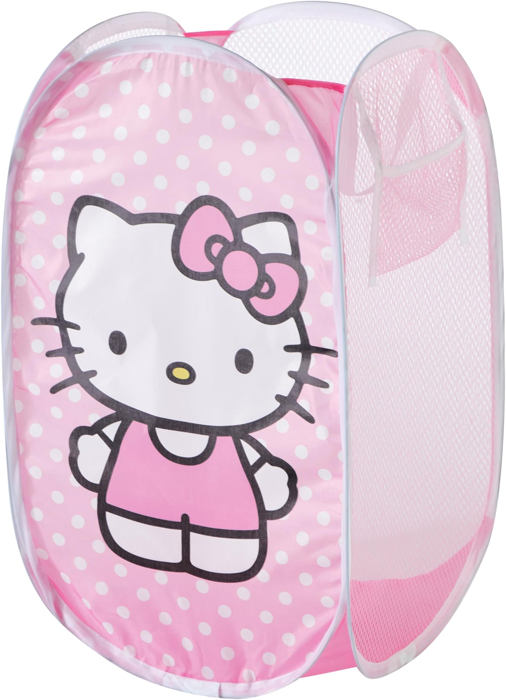 Sanrio Hello Kitty Pop-Up Hamper,Collapsible Laundry Basket with Durable Handles,Lightweight Storage Bin for Kids' Bedroom, Nursery, or Playroom,Pink
