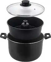 Multiflon Jogo Caçarola 20 Centímetros/Forma para Pudim Banho- Maria - 2 Peças Aluminio Antiaderente Com Tampa de Vidro Linha Versátil Resistente Durável e Saudável