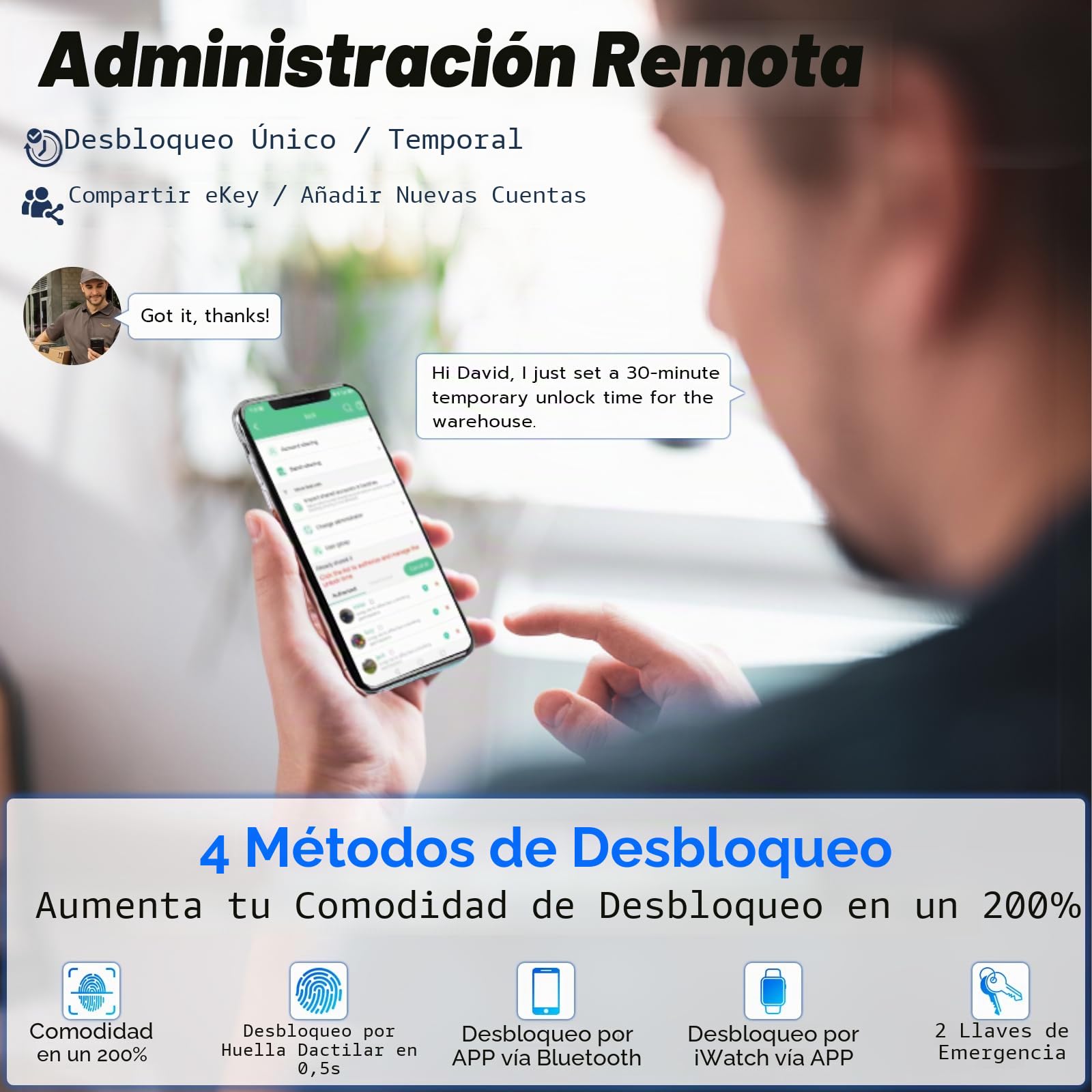 Candado largo eLinkSmart, candado con aplicación de huellas digitales, candado pesado con llave, grillete largo de 60mm, registro de desbloqueo, resistente al agua, autorización remota, USB Tipo-C