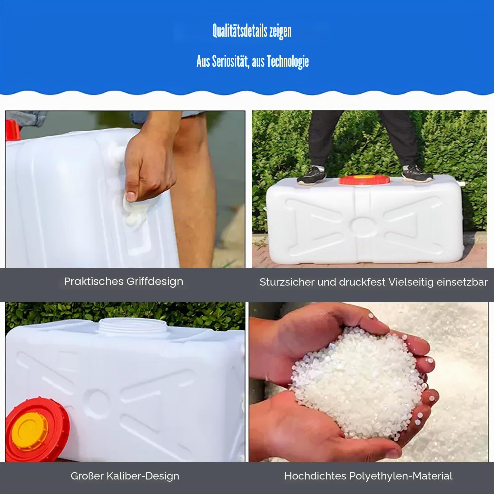 Tragbarer, Tropffester Wasserbehälter Mit Wasserhahn Großer Wassertank Für Den Haushalt Kunststoff-Wasserbehälter Für Haushalt, Camping Und Outdoor-Aktivitäten