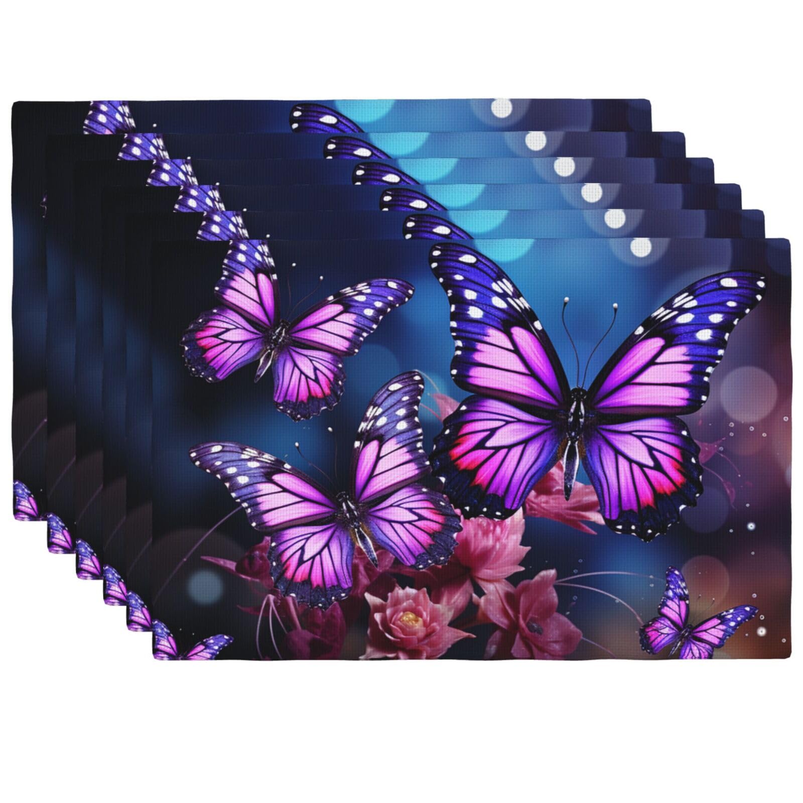 Set de table en lin synthétique violet de qualité supérieure