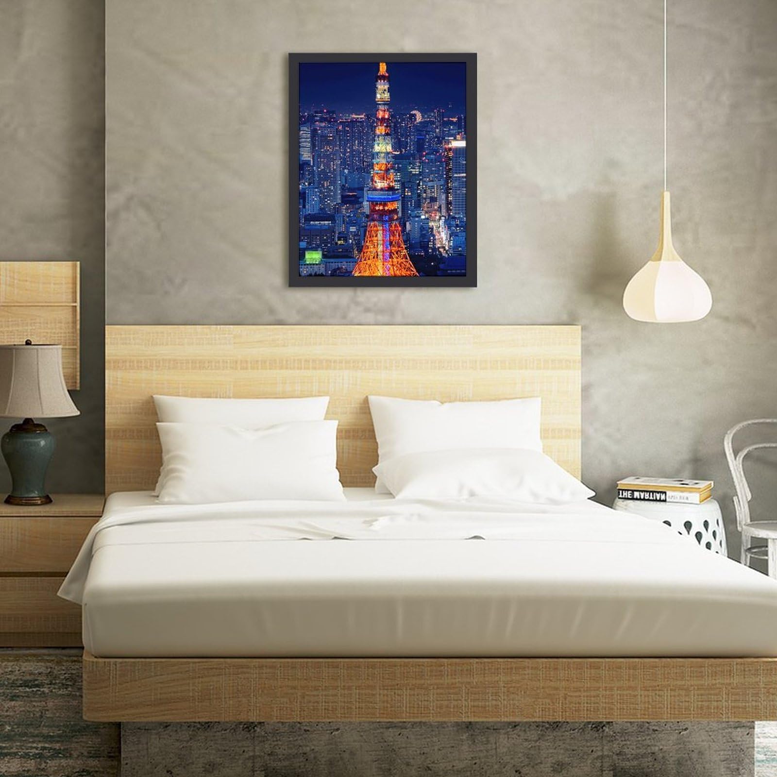 Amazon.co.jp: 夜はライトアップされた東京タワー 絵画 絵 日本の写真