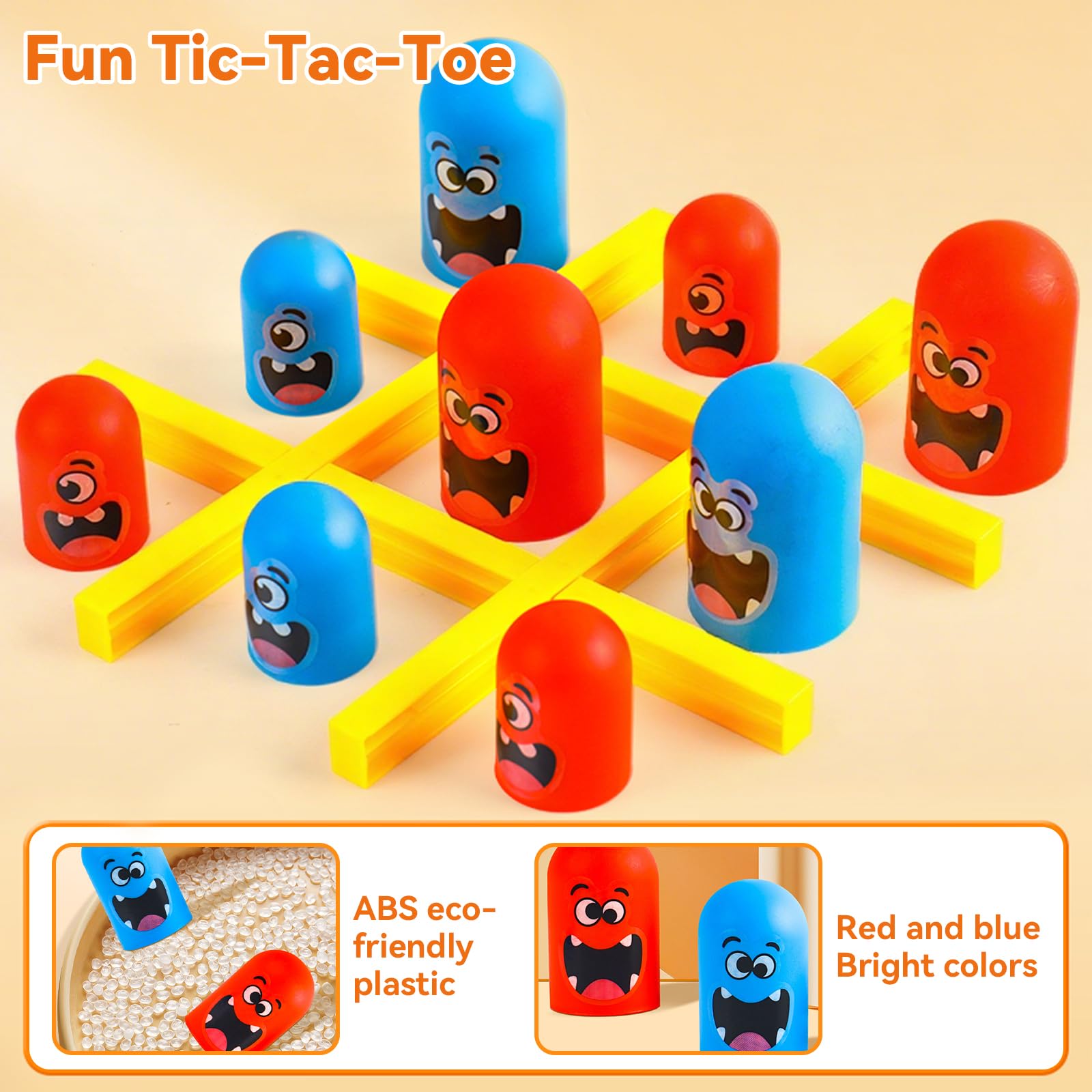 HONGECB Gioco Del Tris “Grande Mangia Piccolo” – In ABS Colorato, Gioco Da Tavolo Educativo Per Famiglie, Bambini E Adulti