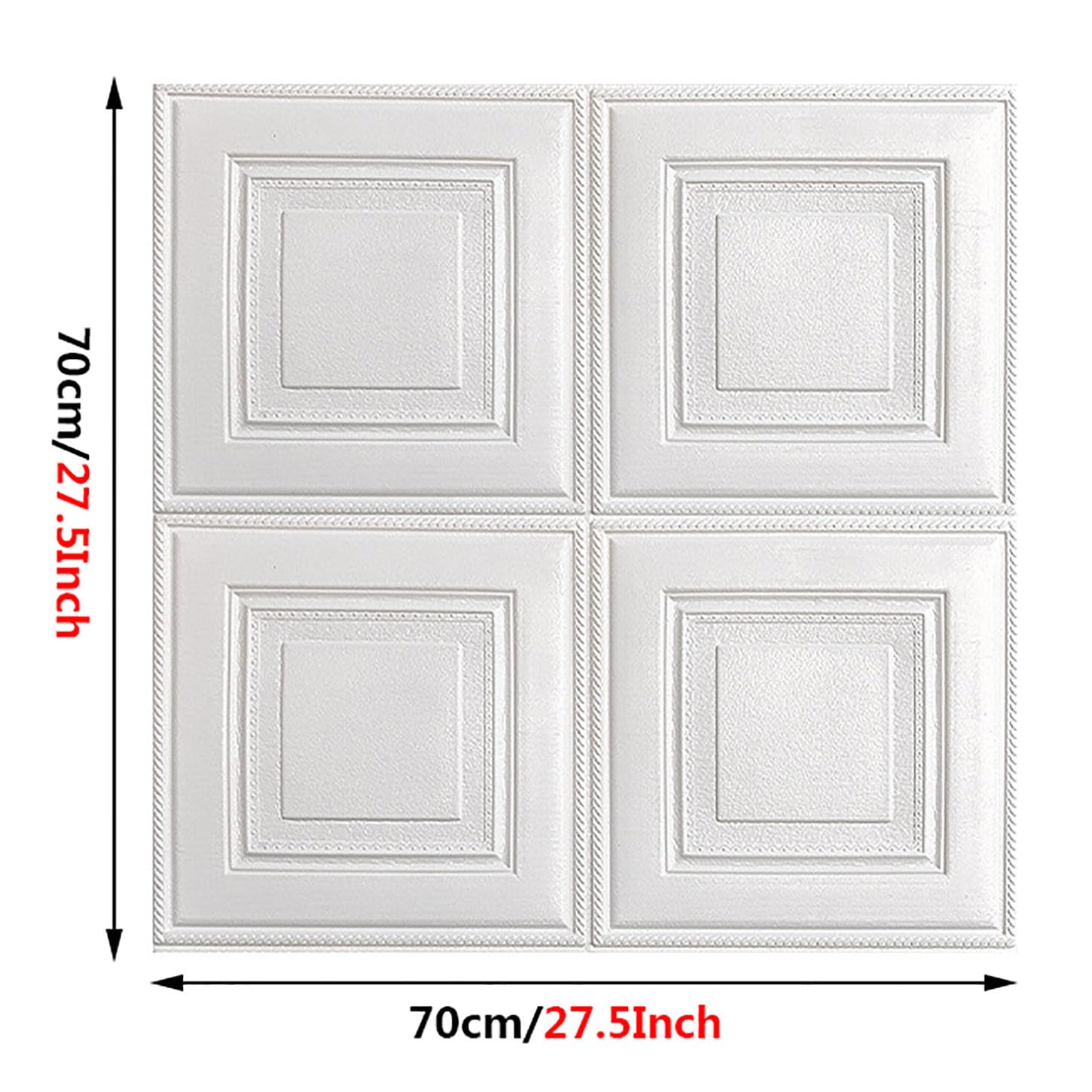 HAILM 10 sztuk paneli ściennych 3d, Tapeta 3D do salonu Stick and Peel, Samoprzylepna wodoodporna pianka Panele ze sztucznych płyt ściennych do sypialni, kominka (27,5 x 27,5 cala),Yellow