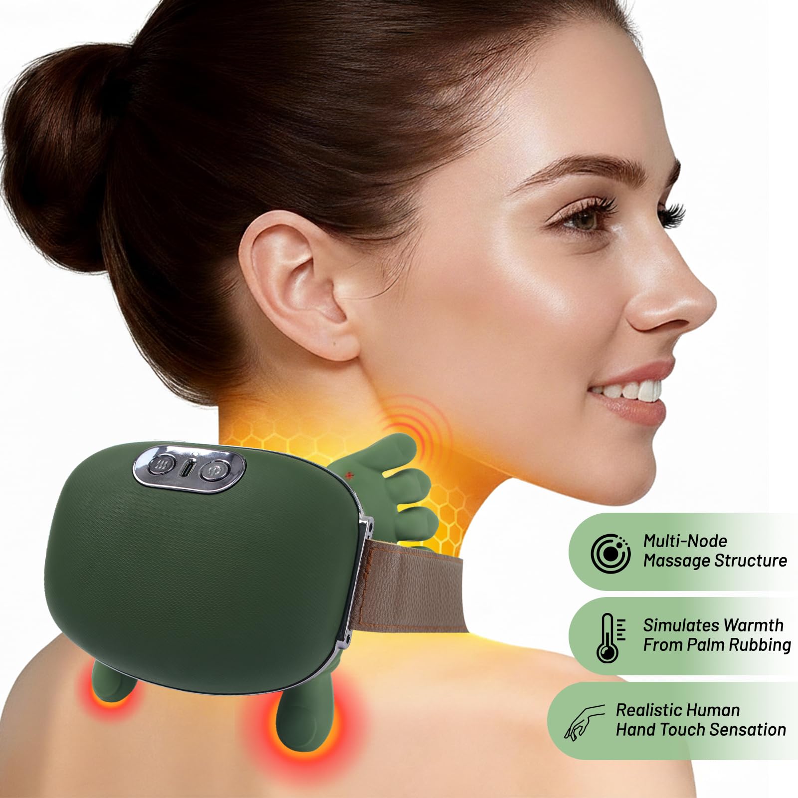 Masseur Cervical 4D avec Chaleur, Masseur Dos Et Cervicales Pour La Nuque Et Les Épaules, Se Détendre Et Soulager Le Stress