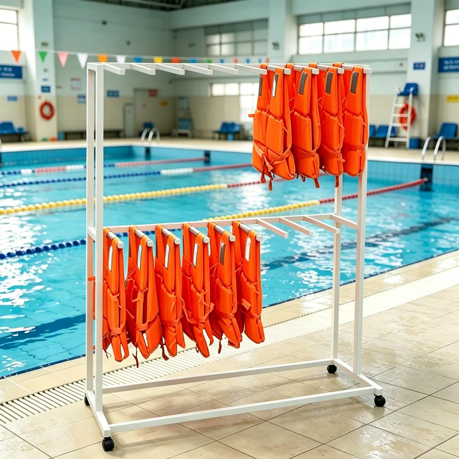 Colgador independiente multifuncional para organizar la zona de piscina y buceo 1