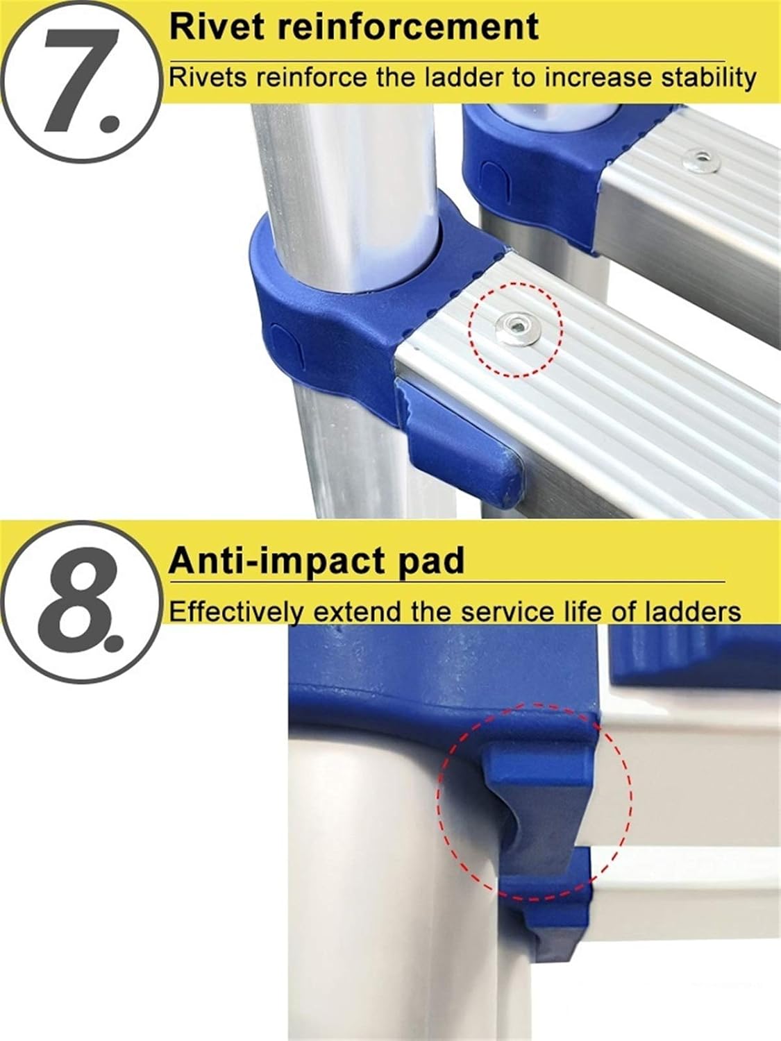 26ft/ 23ft/ 20.3ft/ 16.4ft/ 15ft/ 9.8ft/ 6.6ft Tall Telescoping Ladder, Extension Collapsible Telescopic Ladder for RV/Loft/Home/Attic, Load 150kg (Size : 1.4m/4.6ft) Star of Light