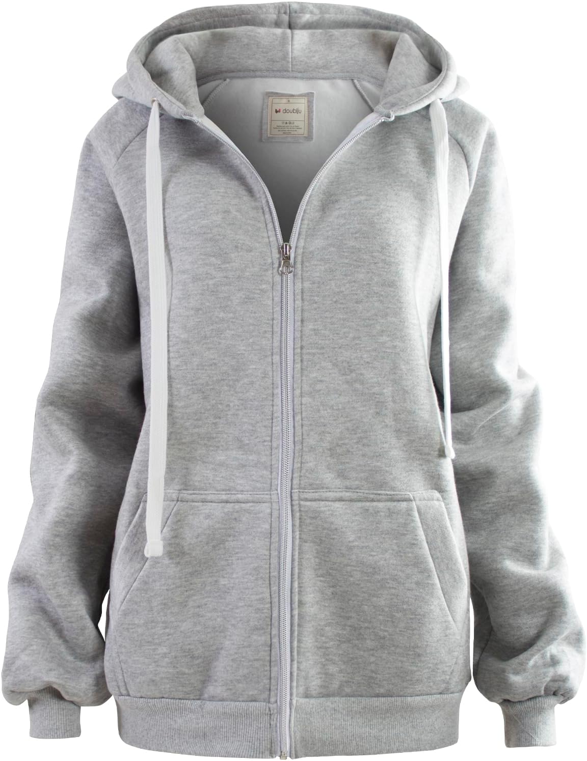 DOUBLJU Womens Full Zip Up Hoodies Long Sleeve Fall Outfits Oversized Sweatshirt - Image 3