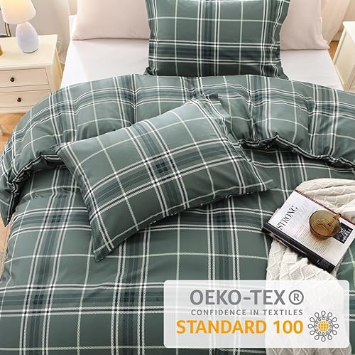 Miniatura 53 de MUXHOMO - Funda de edredón tamaño Queen, juego de funda de edredón reversible floral gris con cierre de cremallera, 3 piezas, juego de ropa de cama