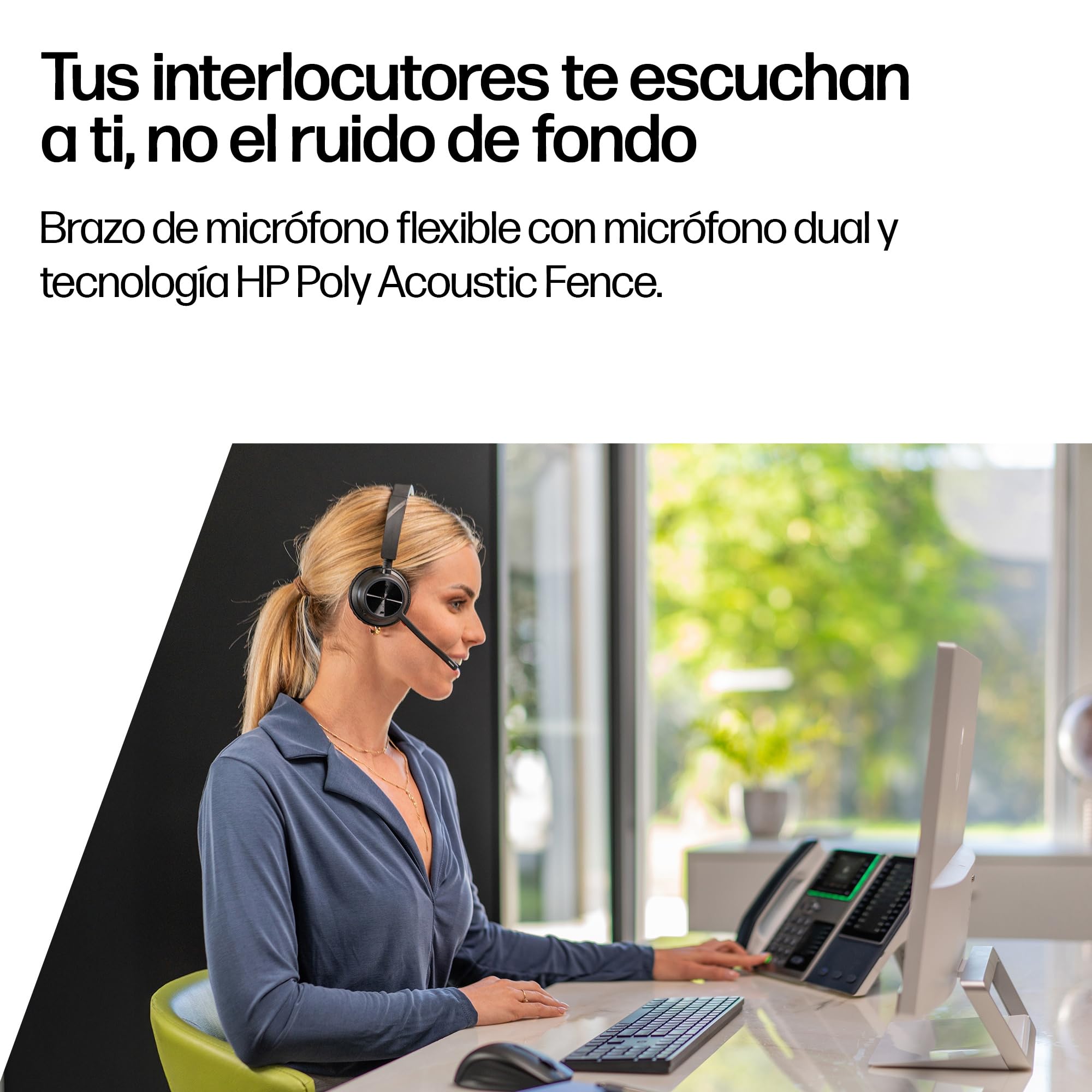Auricular inalámbrico y soporte de carga Poly Voyager 4310 UC - Auricular Bluetooth monoaural con micrófono de brazo con cancelación de ruido - Conéctalo a PC/dispositivo móvil - Teams (certificado)