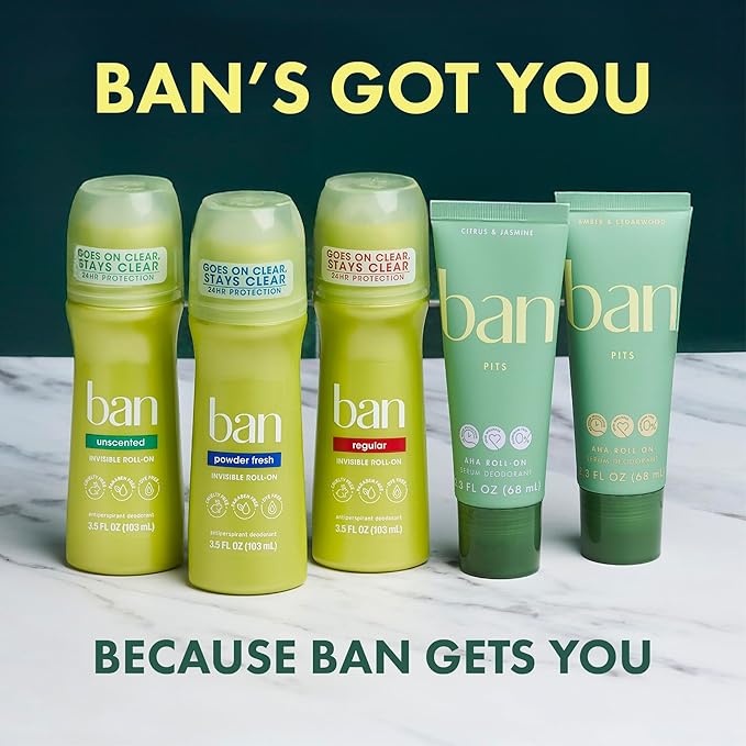 Ban Desodorante Antitranspirante Roll-on Invisible Sin Fragancia Pack 4 miniatura 9