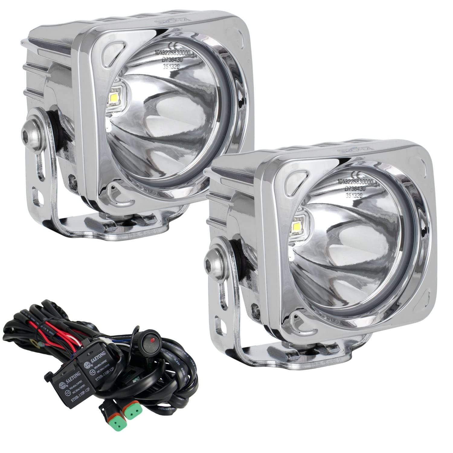 Vision X Lighting 9130729 Optimus Chrome Square 10W Narrow LED Spot Light - Pair