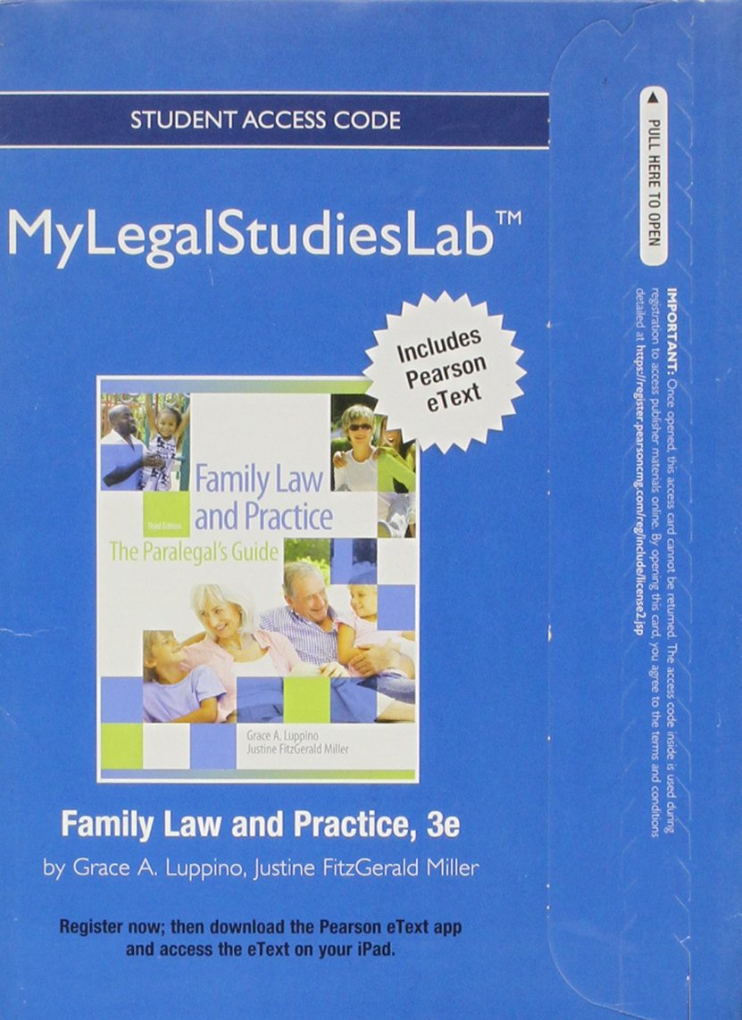 Family Law and Practice MyLegalStudiesLab Access Code