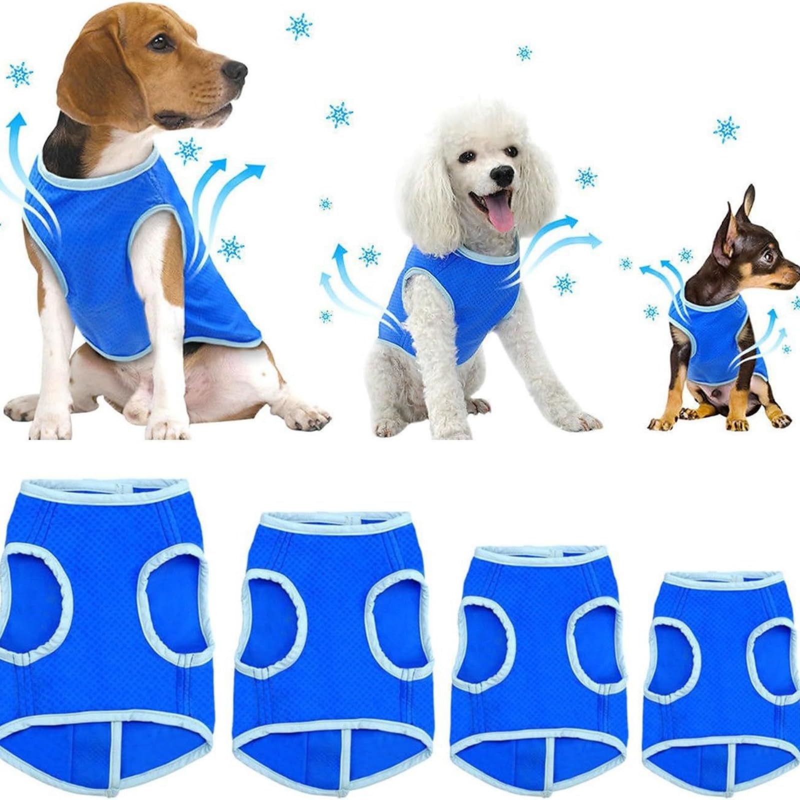 Dog Cooling Vest for Small Medium Large Dogs Summer Breathable Cool Coat Jacket for Outdoor Hiking Training- (Blue, S) - Image 3
