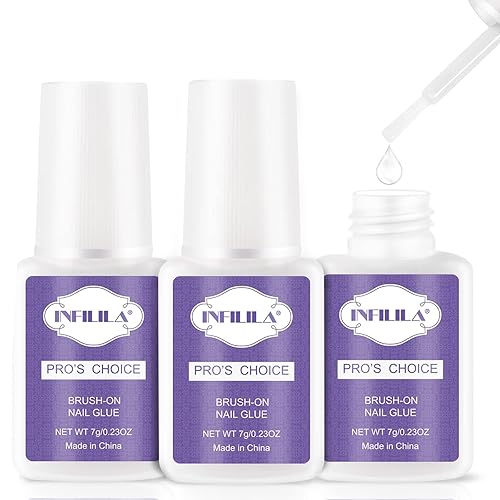 NXJ INFILILA Pegamento de uñas súper fuerte para uñas a presión, uñas postizas Acylic Fasle, pegamento adhesivo de uñas de calidad de salón, fácil
