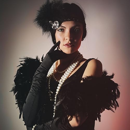 Miniatura 7 de PATIKIL 120 plumas naturales de avestruz negroblanco para centros de mesa de boda, arreglos florales y decoración del hogar (negro)