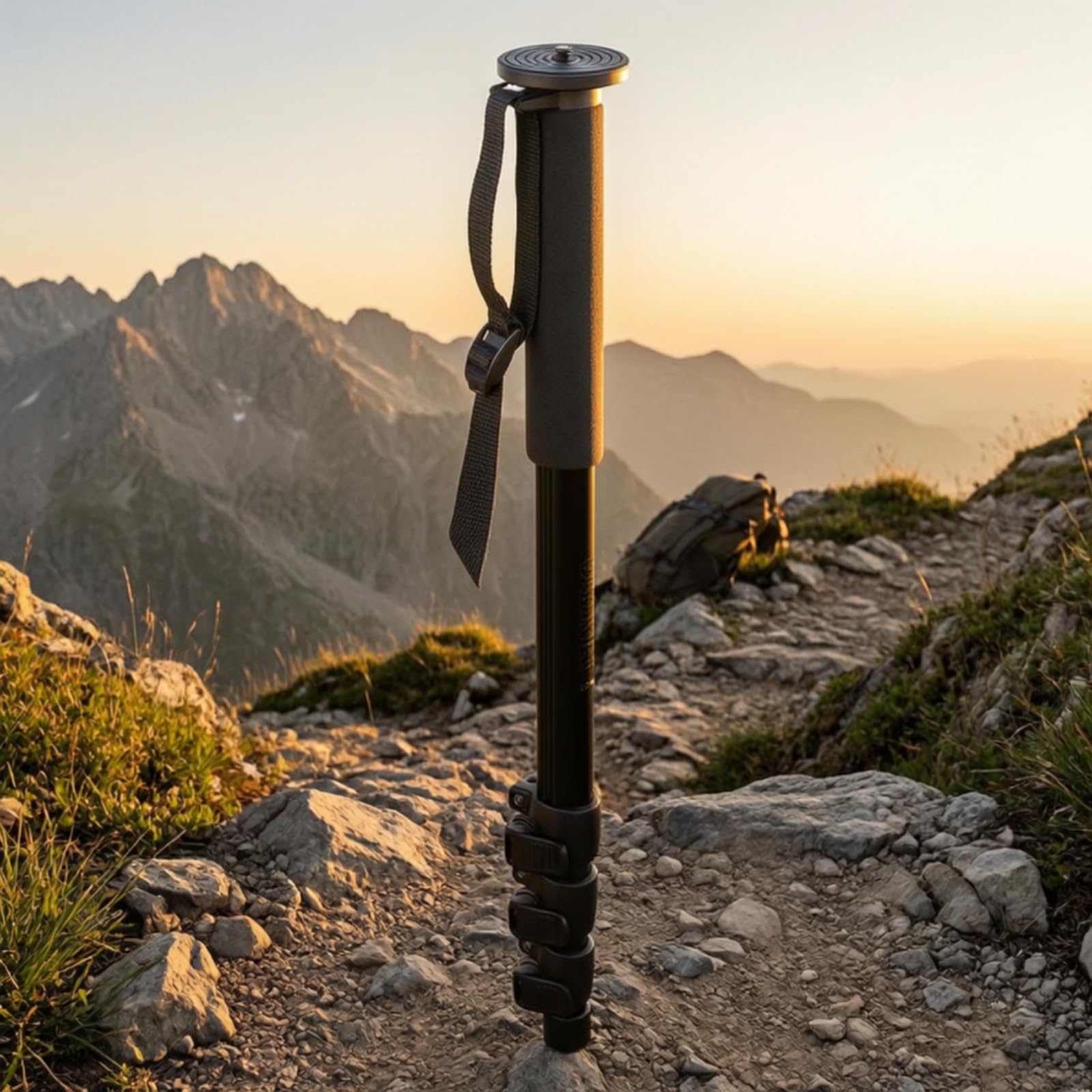 Monopode Appareil Photo Support Caméscope Caméra Trépied Stabilisateur avec Poignée Mousse et Dragonne 5 Kg Réglage 51 Cm à 153 Cm Adapté à la Randonnée Vidéo en Plein Air
