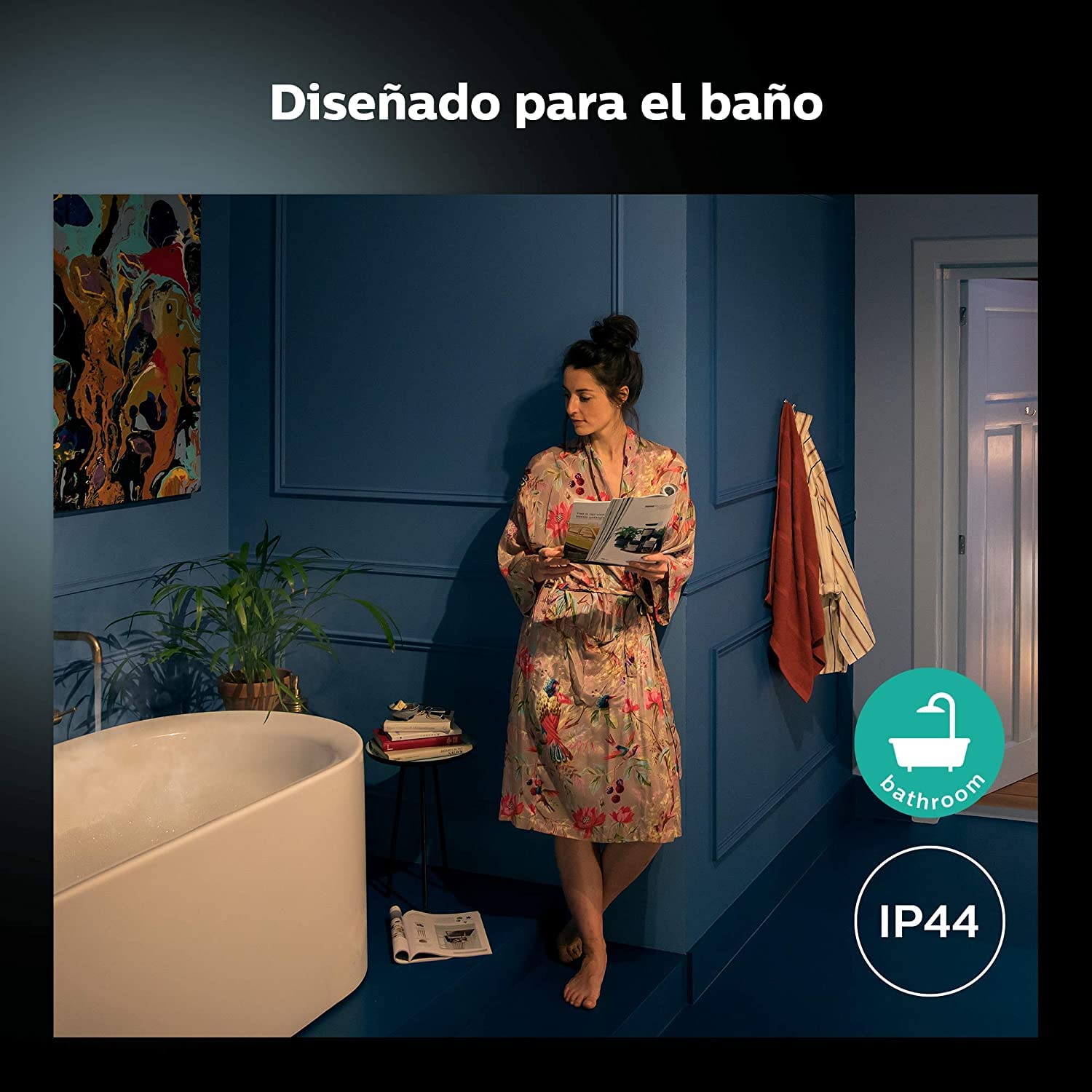 Philips Hue – Lámpara inteligente, Hue Adore, Foco Empotrable LED Inteligente, Luz Blanca de Cálida a Fría, Compatible con Alexa y Google Home, Color Cromado