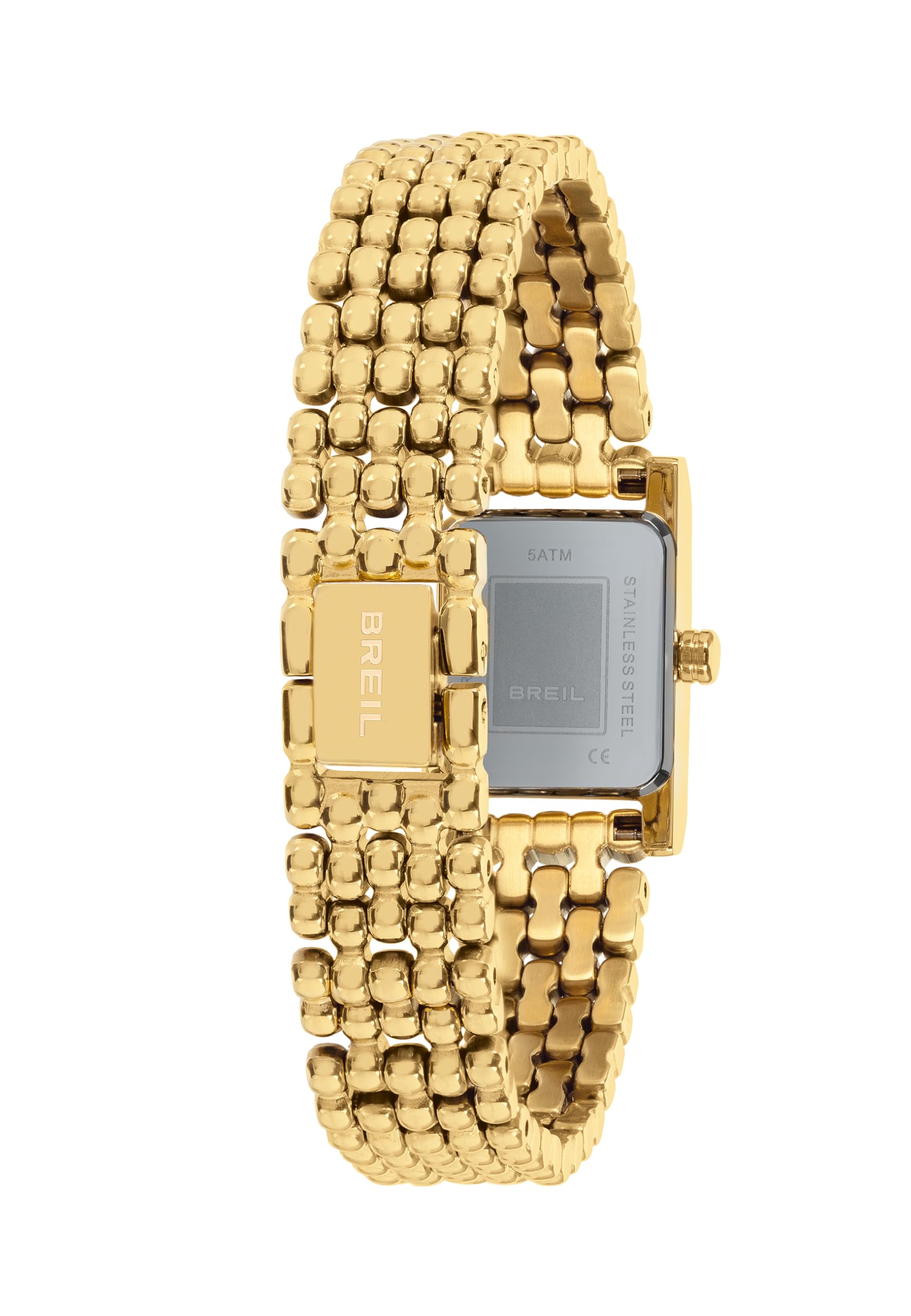 Breil, Collezione Demure, Orologio Donna in Acciaio dal Design Discreto e Raffinato, Resistente all'Acqua fino a 3 atm, Vetro Minerale, Bracciale a 5 Maglie Effetto Matelassé, Chiusura a Gioielleria