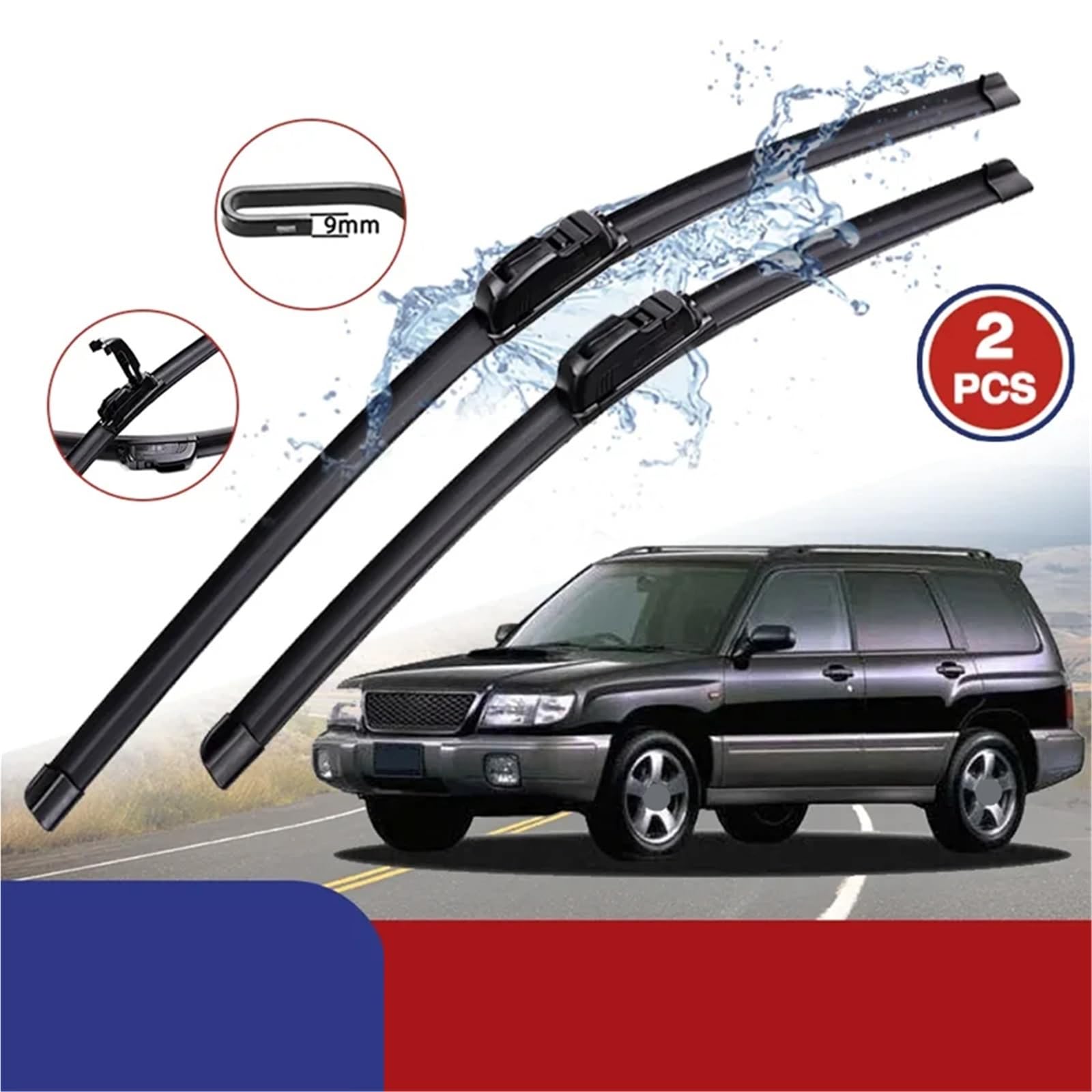 Limpiaparabrisas De Coche Compatible Con Subaru Para Forester Para MK2 2002 2003 2004 Limpiaparabrisas De Coche Para Tipo U Goma Suave Sin Hueso HD Silencioso 21"+19"