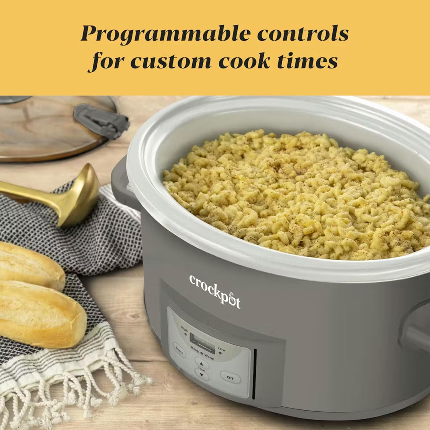 Crock-Pot Locking Lid 6qt Cook and Carry Programmable Slow Cooker Moonshine Green (Grey)