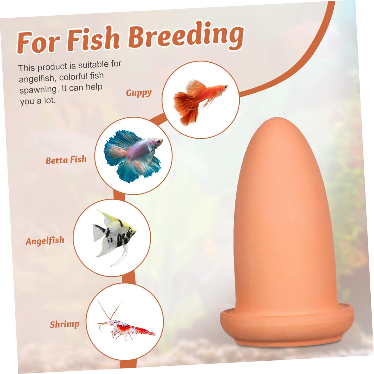 Fish Breeding Container Medium Ceramic Spawning Barrel for Aquarium Fish Tank Decor Easy to Clean and Ornament and Spawning