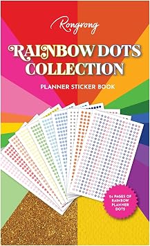 Rongrong Rainbow Dots Planner Stickers Book for Planners, Calendars, Journals and Projects Color-Coding Dot Stickers + Seasonal Icons - Scrapbooking 27 Pages
